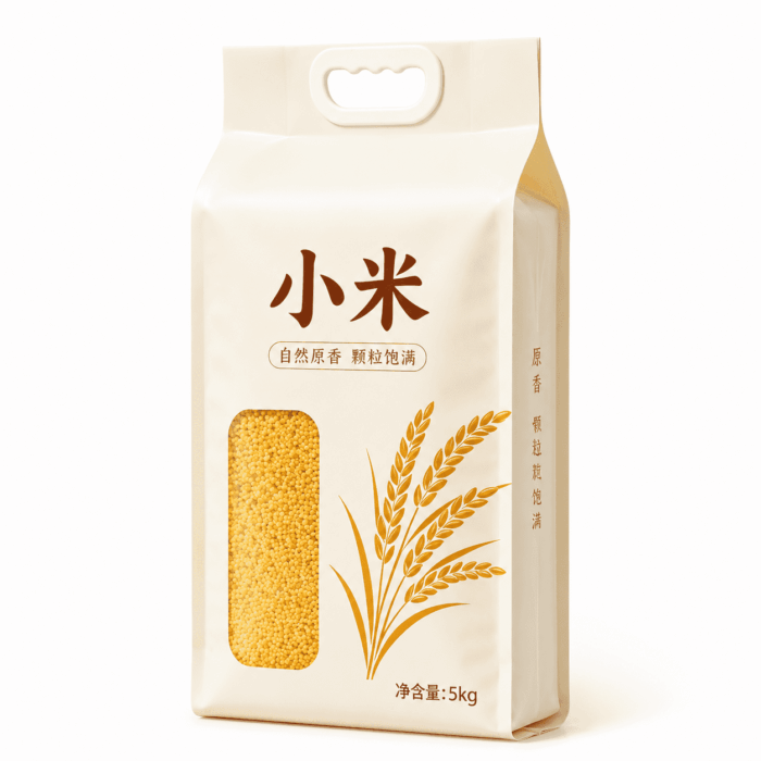 定制四边封包装袋可手提小米大米粮食谷物包装袋